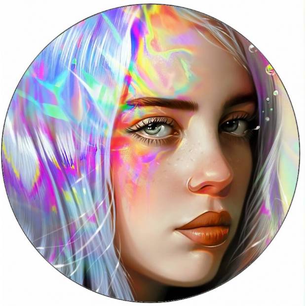 Essbares Papier Billie Eilish Illustration 19,5 cm