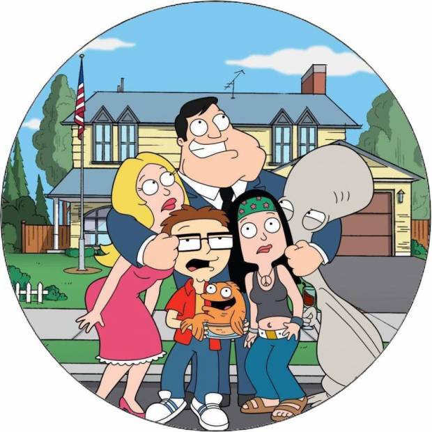 Essbares Papier Amerikanischer Papa Familie 19,5 cm