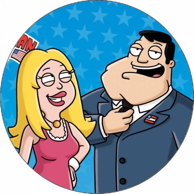Essbares Papier American Dad Stan und Francine 19,5 cm