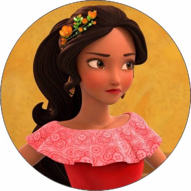 Essbares Papier Elena von Avalor mit Blume in ihrem Haar 19,5 cm