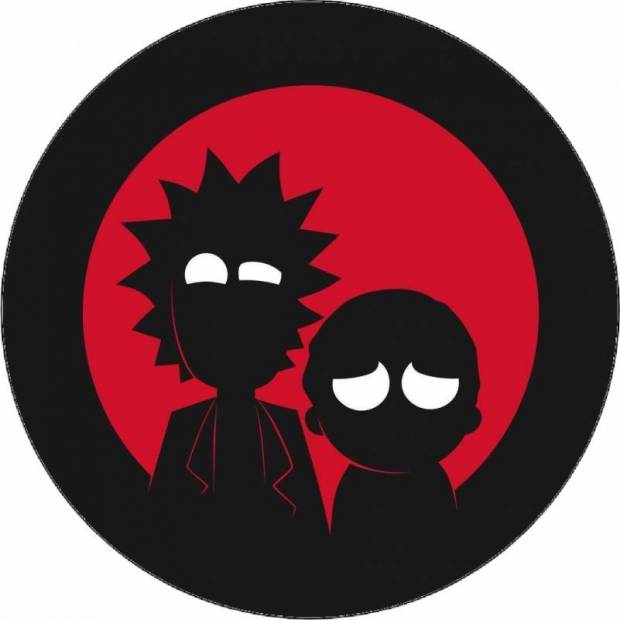 Essbares Papier Rick und Morty roter Hintergrund 19,5 cm