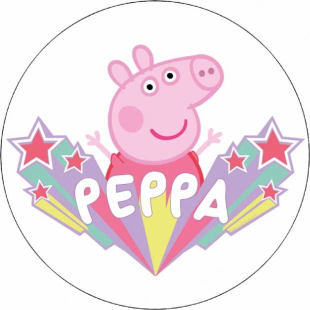 Essbares Papierschweinchen Pepa und Sterne 19,5 cm