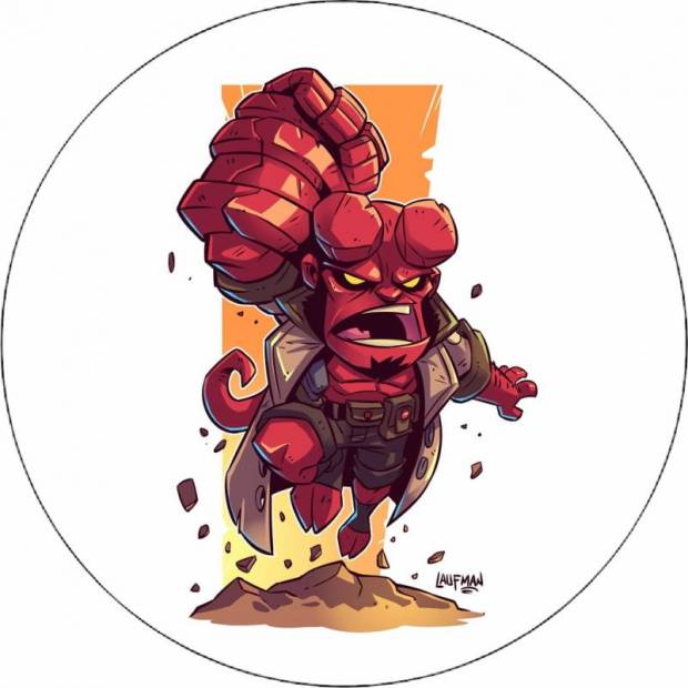 Essbares Papier Hellboy Illustration 19,5 cm