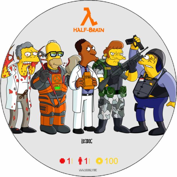 Essbares Papier Simpsons als Half-Life Figuren 19,5 cm