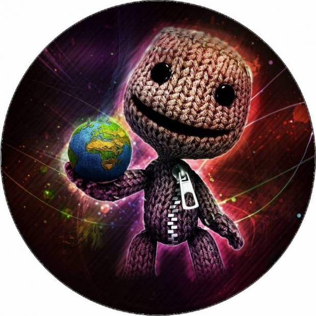 Essbares Papier Littlebigplanet Sackboy im Weltraum 19,5 cm