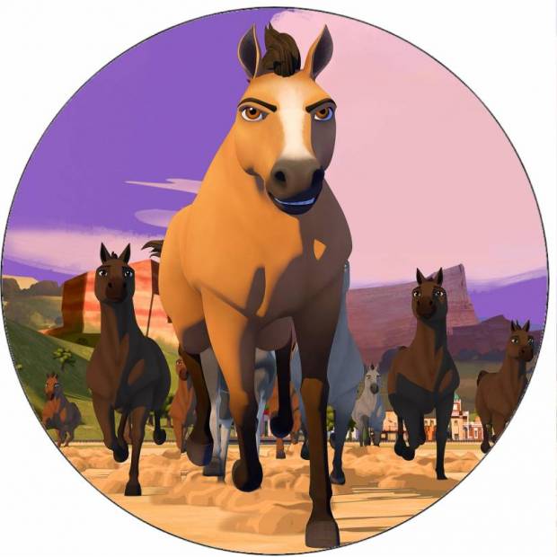 Essbares Papier Pferd Geist lila Hintergrund 19,5 cm