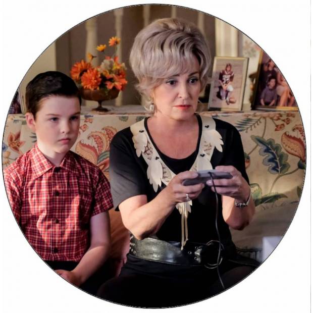 Essbares Papier Kleiner Sheldon mit Oma 19,5 cm