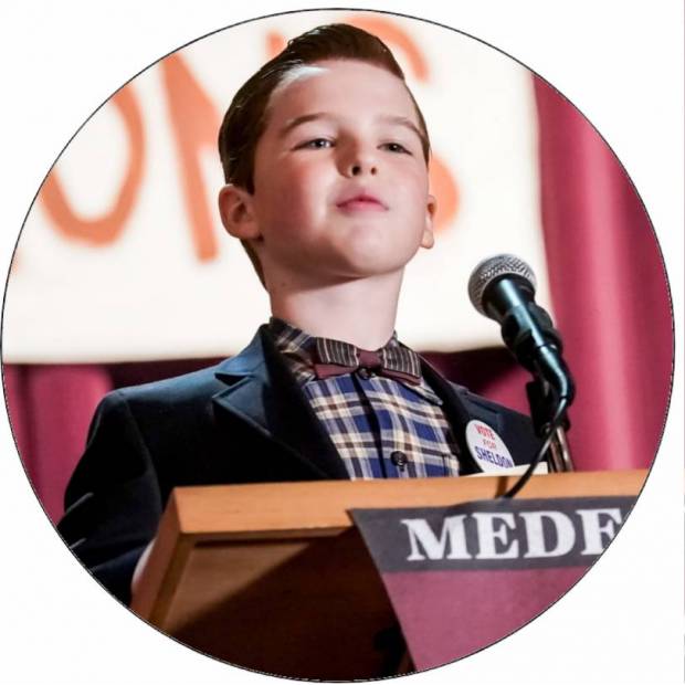 Essbares Papier Kleiner Sheldon beim Vortrag 19,5 cm