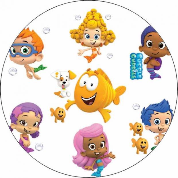 Essbares Papier Bubble Guppies weißer Hintergrund 19,5 cm