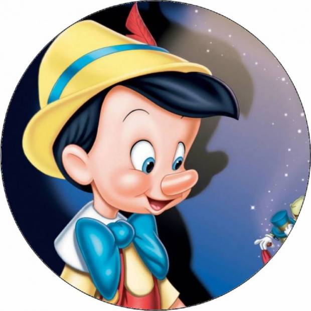 Essbares Papier Pinocchio und Grille 19,5 cm