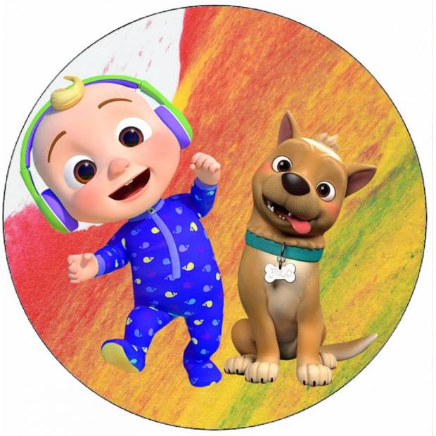 Essbares Papier Cocomelon und Hund Bingo 19,5 cm