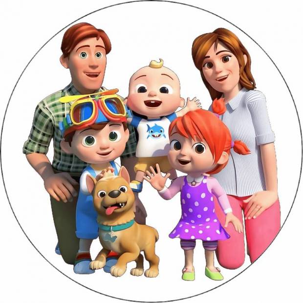 Essbares Papier Familie Cocomelon 19,5 cm