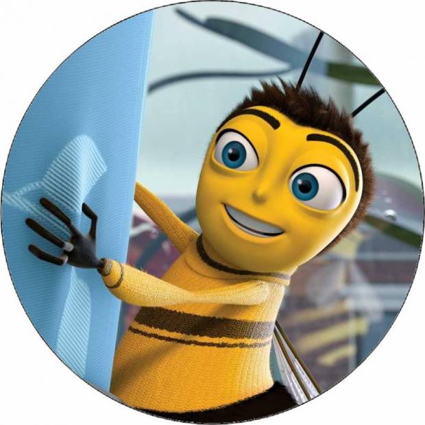 Essbares Papier Herr Biene am Vorhang 19,5 cm