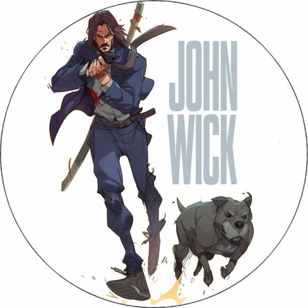Essbares Papier John Wick Logo 19,5 cm
