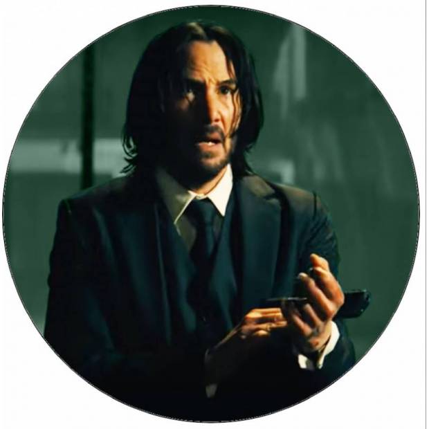 John Wick essbares Papier mit Pistole 19,5 cm