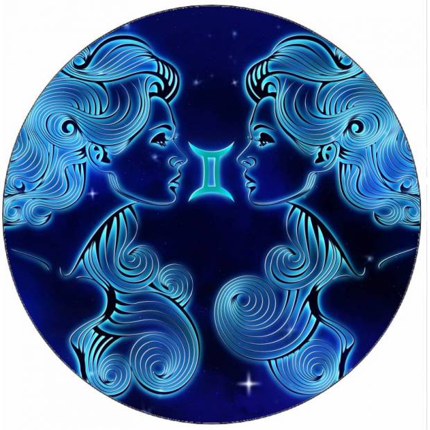 Essbares Papier Zeichen Zwillinge 19,5 cm