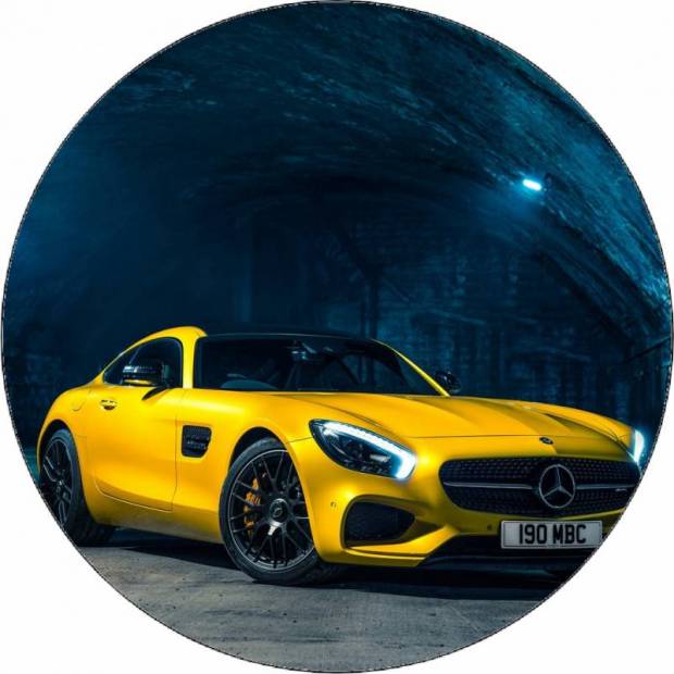 Essbares Papier Mercedes Benz Coupe gelb 19,5 cm