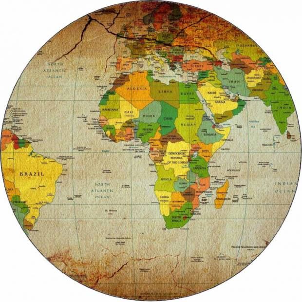 Essbare Papier-Weltkarte 19,5 cm