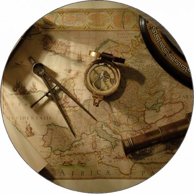 Essbare Papier-Weltkarte, Kompass 19,5 cm