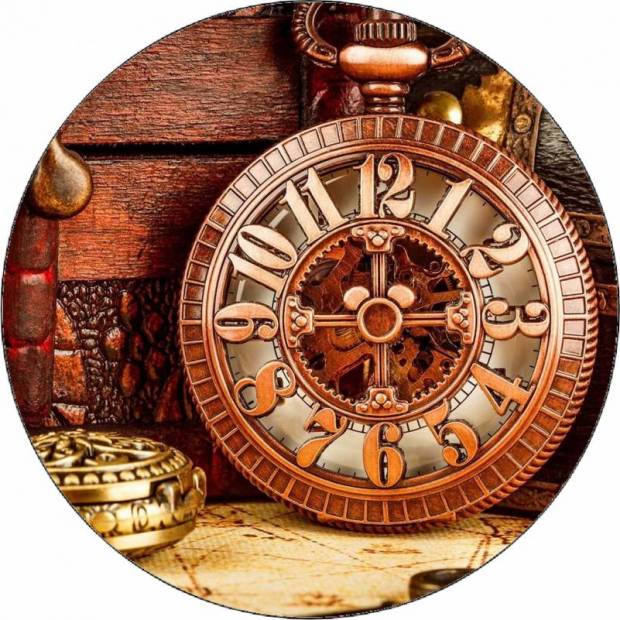 Essbare Taschenuhr aus Papier Vintage 19,5 cm