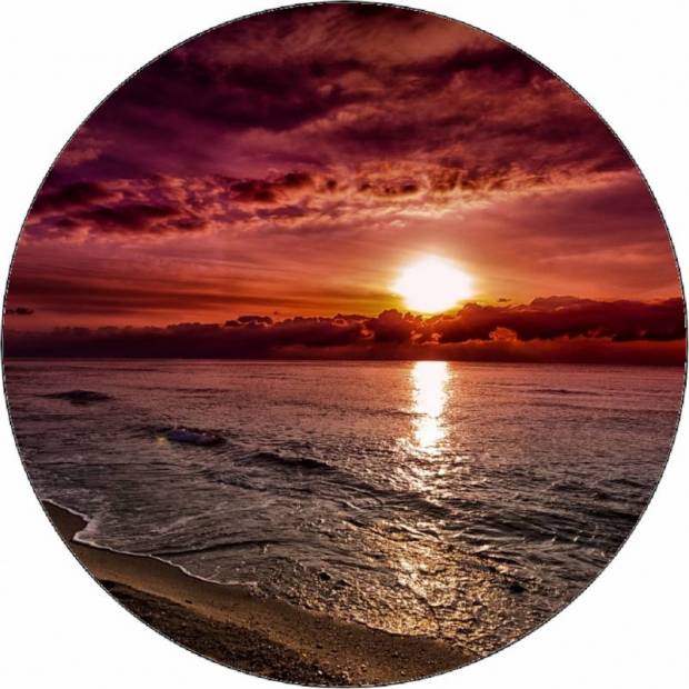 Essbares Papier Sonnenuntergang am Strand 19,5 cm