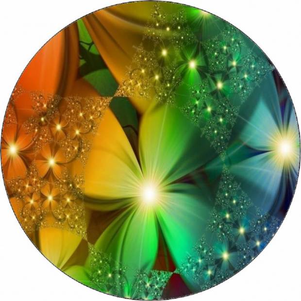 Essbare Papier-Regenbogenblumen 19,5 cm