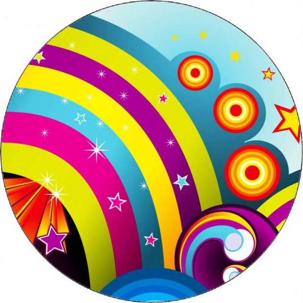 Essbares Papier farbiger Regenbogen 19,5 cm