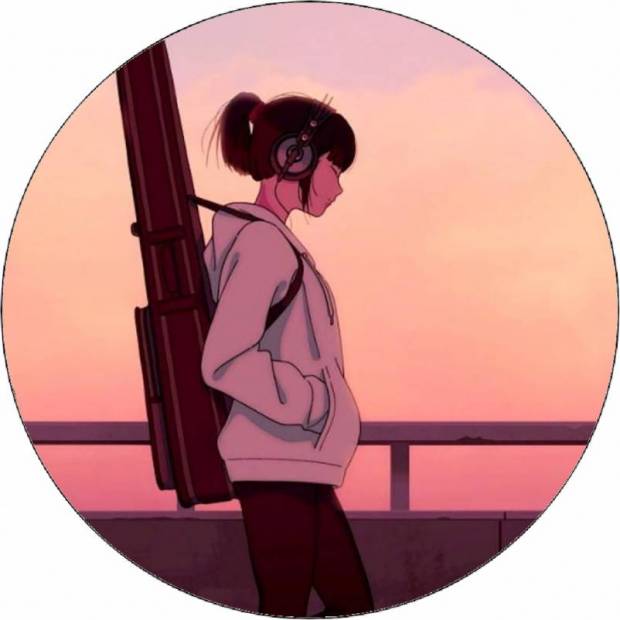 Essbares Papier Mädchen mit Gitarre 19,5 cm