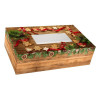 Bonbondose mit Fenster - Muster Holz mit Lebkuchen 25x15x7cm