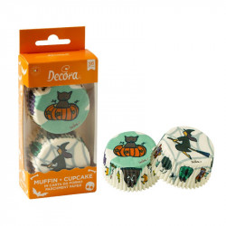 Hexe und Kürbis Muffin Körbe 36pcs