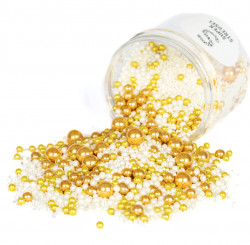 Zuckerdekorationsperlen goldweiß - 90g GoldFlimmer
