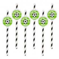Fußball Strohhalme 6Stück 19,5cm