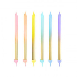 Kerzen gold regenbogen 6pcs 12,5cm