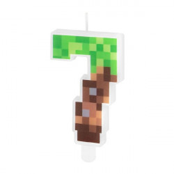 Kerze minecraft 7cm Nummer 7