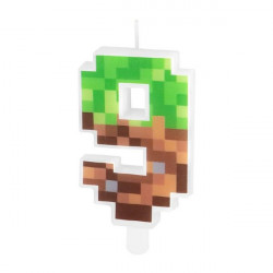 Kerze minecraft 7cm Nummer 9
