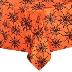 Tischtuch orange Spinnennetze 274x137cm