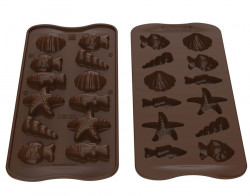 Silikonform für Meeresfrüchte aus Schokolade