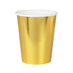 Pappbecher gold 220ml 6Stk