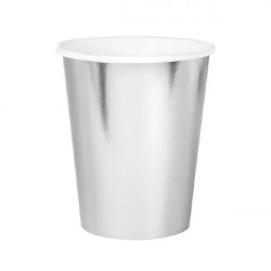 Pappbecher silber 220ml 6Stk