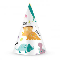 Partyhut Dinosaurier 6Stk