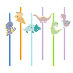 Strohhalme Dinosaurier 6Stück 20cm
