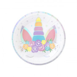 Pappteller Einhorn 18cm 6Stk
