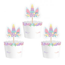 Einhorn Muffin Körbe und Förmchen 6pcs