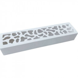 Makronenschachtel weiß mit dekoriertem Fenster 25,8 x 6 x 4 cm (für 10 Stück)