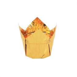 Muffin-Körbchen Tulpe gold 100Stück 50x80mm