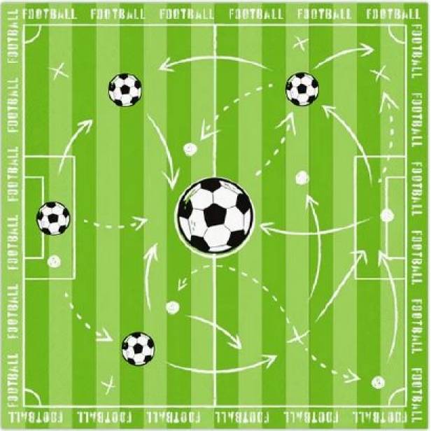 Papierservietten Fußball 10Stück 33x33cm