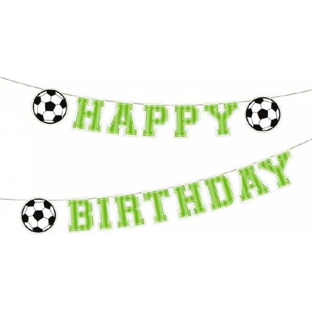 Papiergirlande Fußball Happy Birthday 250 x 16,4cm