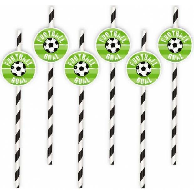 Fußball Strohhalme 6Stück 19,5cm