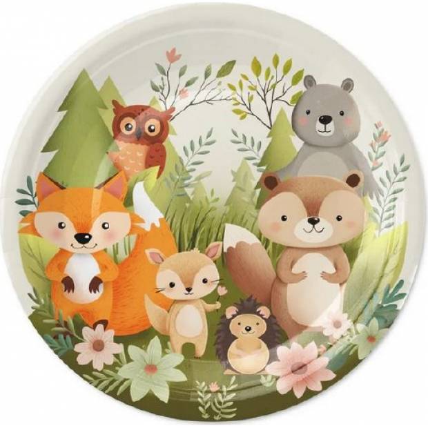 Pappteller Waldtiere 18cm 6St.