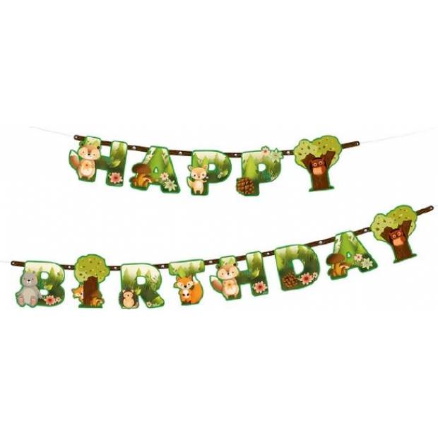 Papiergirlande Waldtiere Happy Birthday 210x16cm